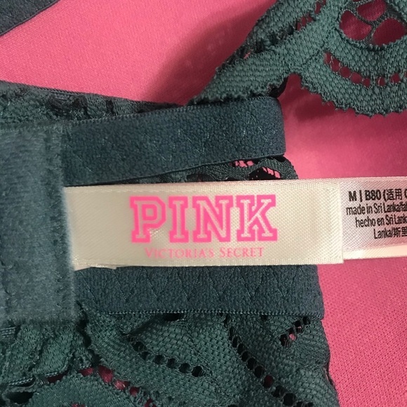 NWT PINK VICTORIA SECRET / High Neck Push up Razor Back Lace Bralette Size M - Picture 5 of 11